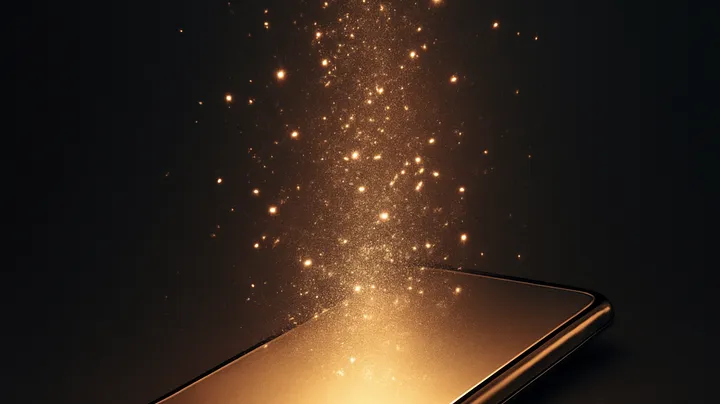 GOOD 111 COM - Modern phone with glowing screen GOOD 111 COM Modern phone with glowing screen